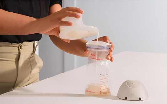 Storing milk collected with a breast milk collector
